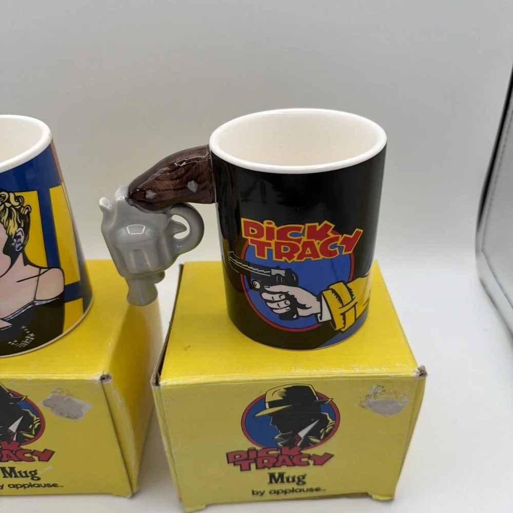 DICK TRACY & BREATHLESS  Figural Mugs  Applause 1990  mint in box